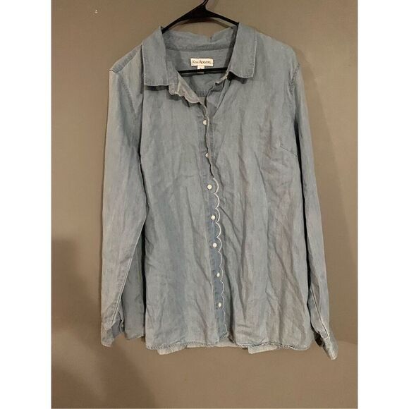 Kim Rogers Denim Button Up Long Sleeve Size XL - Picture 1 of 5
